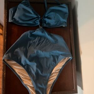 Shade & Shore Teal Blue One-Piece Swimsuit